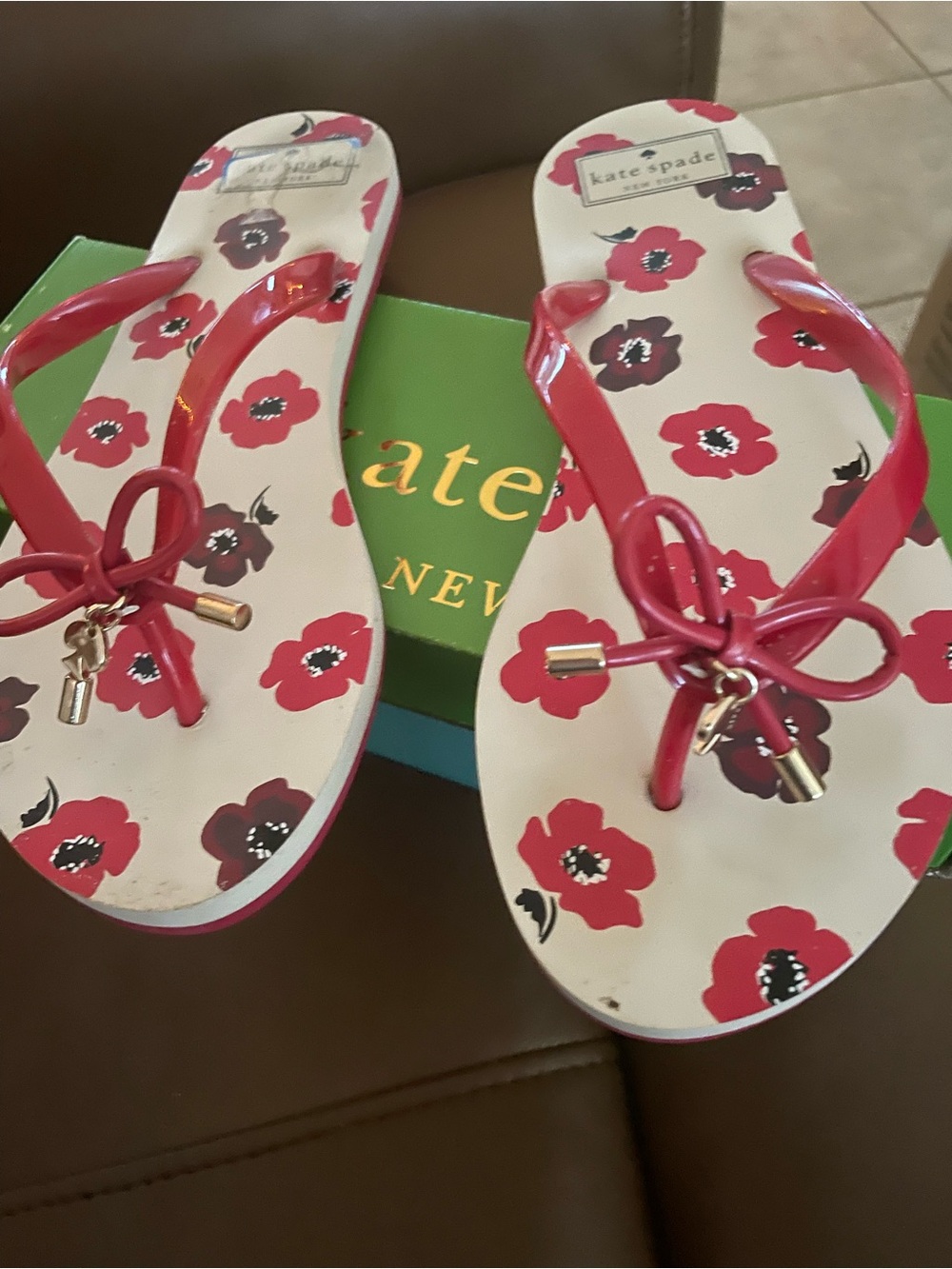 Kate Spade red sandals wore once size 9